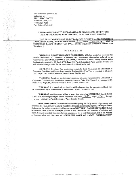 Declaration of Covenants - Third Amendment