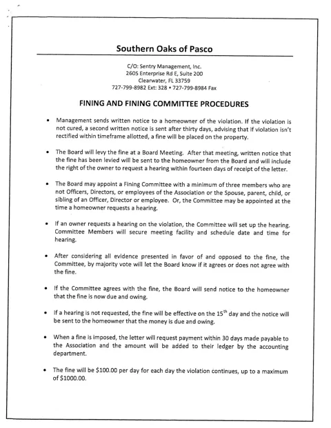 SOHOA_Fining_Procedure